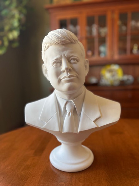 Bust of John Fitzgerald Kennedy Portrait Head Statue President Figure